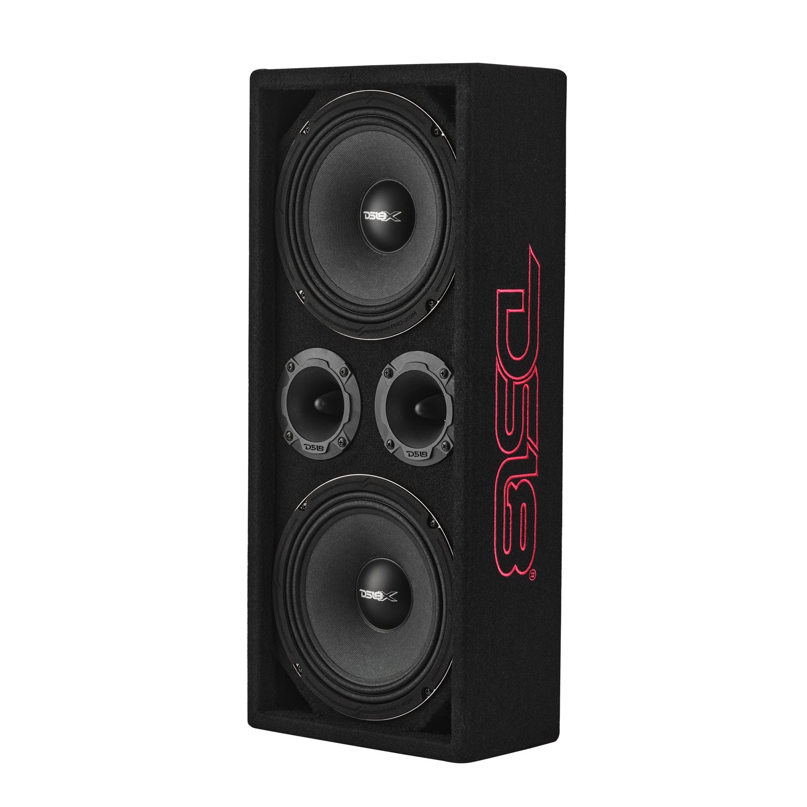 Loaded Voceteo Enclosure with Dual 8" Speakers, Dual 3.78" Tweeters, Amplifier & Speakon Cable - Image 3