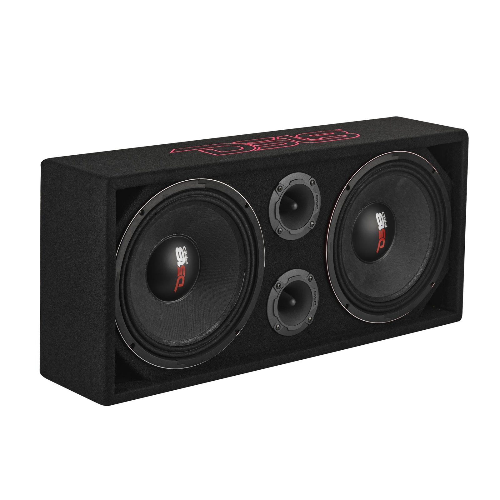 Loaded Voceteo Enclosure with Dual 10" Mids, Dual 3.78" Tweeters, Amplifier & Speakon Cable - Image 4