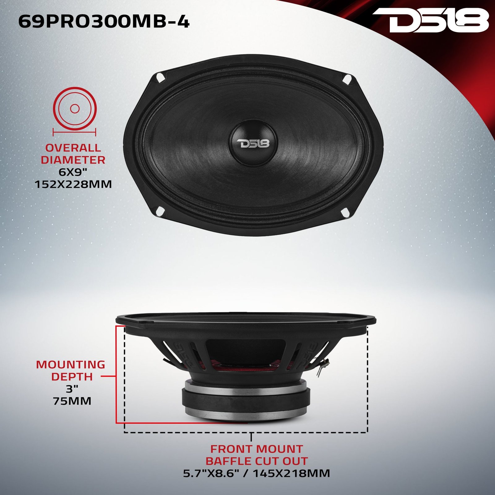 6x9” Water-Resistant Mid-Bass Loudspeaker | 150W RMS 4-Ohm - Image 8