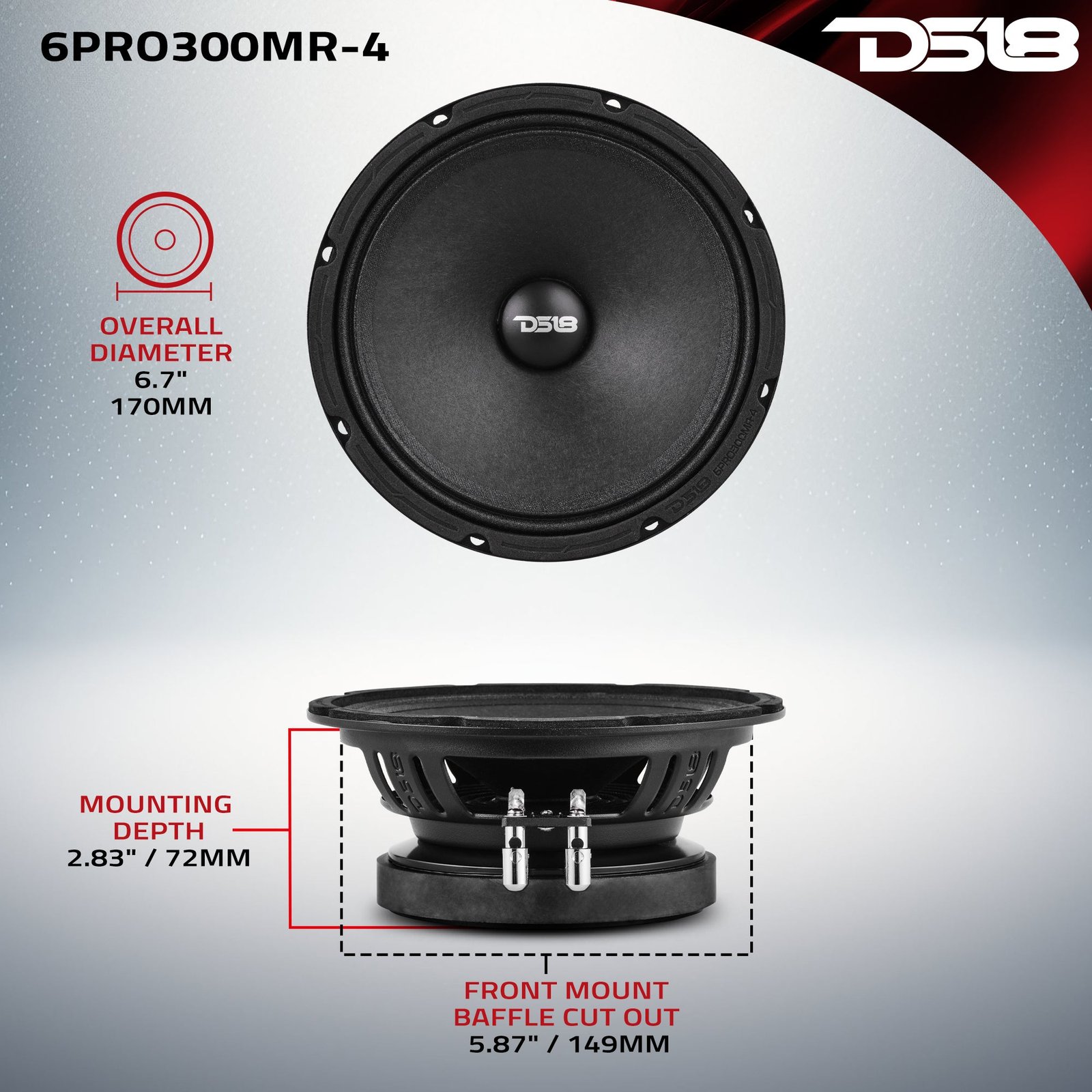 PRO 6.5” High Sensitivity Professional Mid-Range Loudspeaker 150 Watts Rms 4-Ohm - Image 7