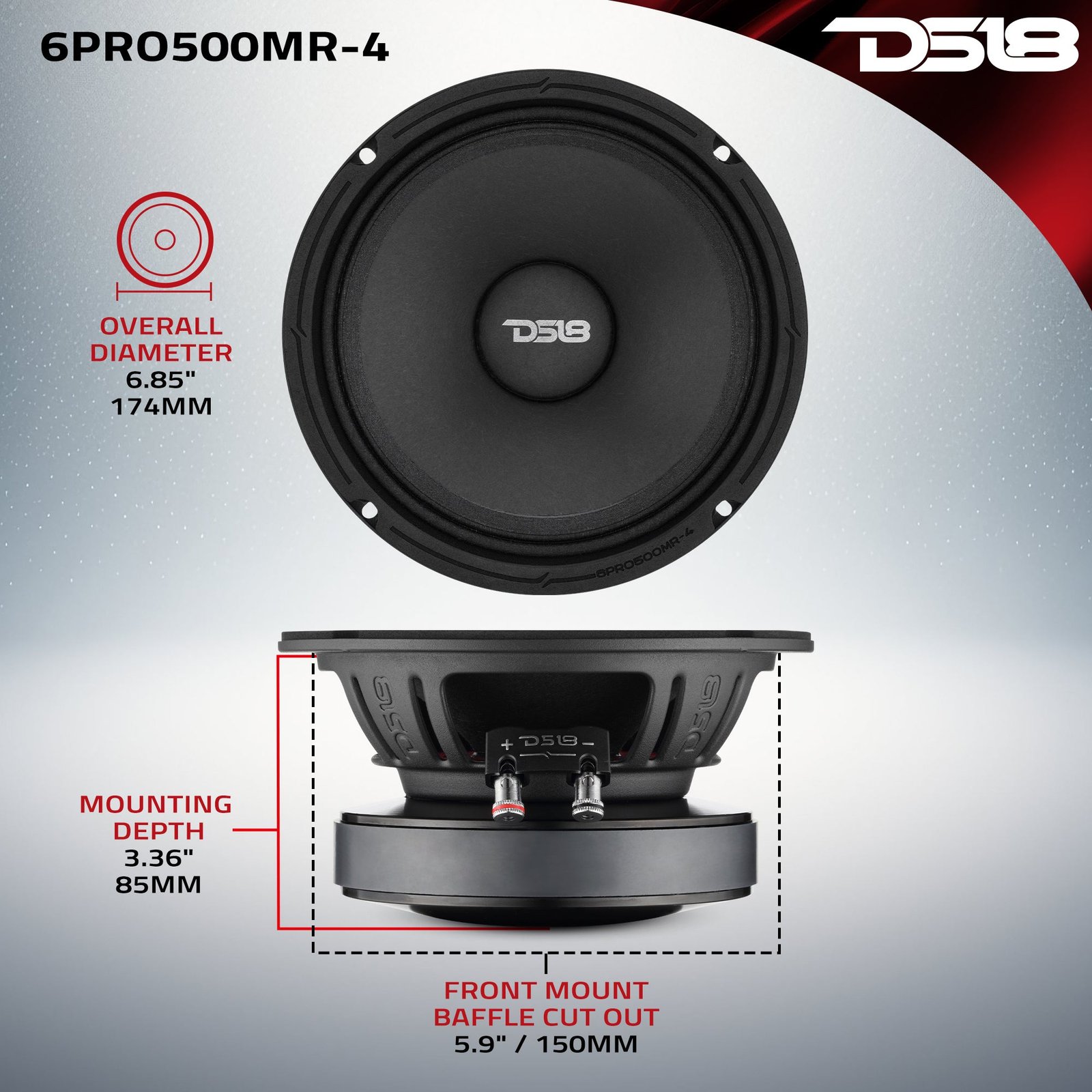 6.5” High-Sensitivity Midrange Loudspeaker with Ferrite Magnet | 250W RMS 4-Ohm - Image 7