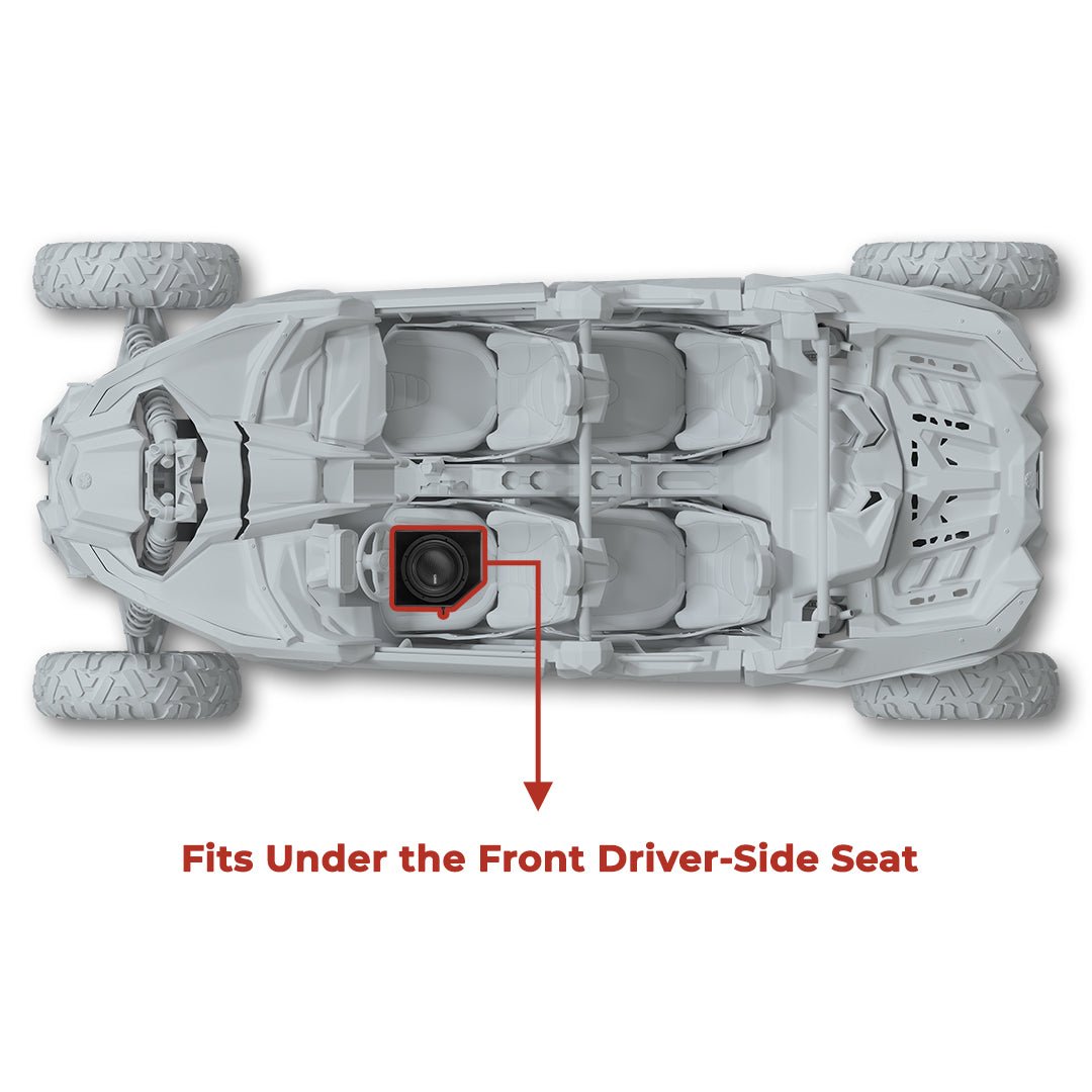 Can-Am 10” Under-Seat Subwoofer Enclosure for 2-Door & 4-Door Maverick X3 (2017-Up) - Front Driver Side - Image 2