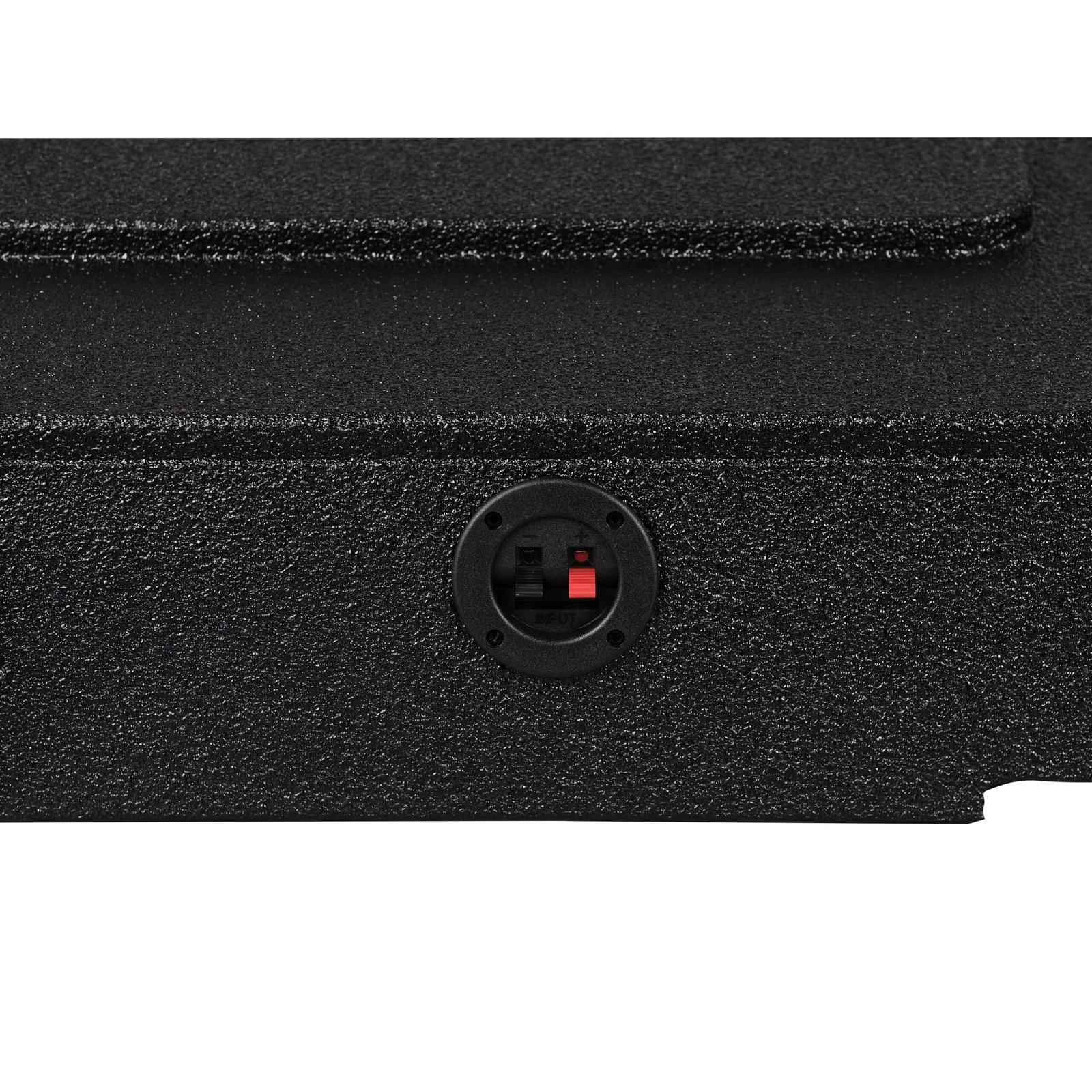 Subwoofer Enclosure for 2007-2026 Chevy/GMC and 2009-2026 Ford F-150/Super Duty Crew Cabs, Dual 8" Under Rear Seat Front-Fire Ported Box, Black Bed Liner Finish - Image 5