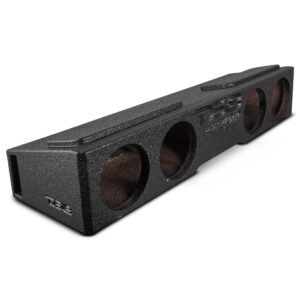 Subwoofer Enclosure for 2007-2026 Chevy/GMC and 2009-2026 Ford F-150/Super Duty Crew Cabs, Quad 8" Under Rear Seat Front-Fire Ported Box