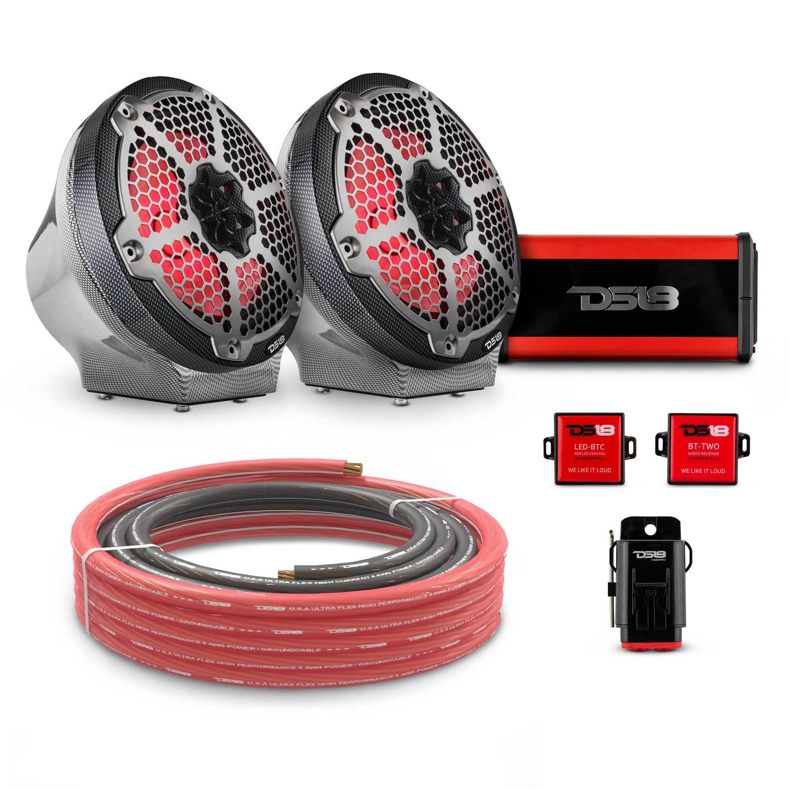 8" Loaded Flat Mount Speaker Pods with Amplifier, Installation Kit and RGB LED Lights, Package for Can-Am Spyder & Ryker - Image 22