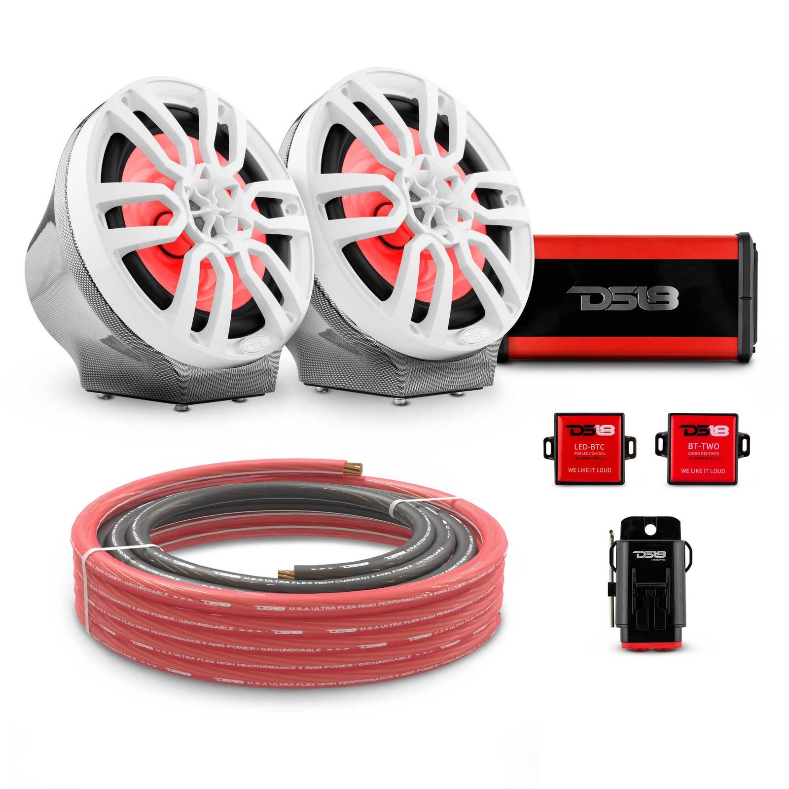 8" Loaded Flat Mount Speaker Pods with Amplifier, Installation Kit and RGB LED Lights, Package for Can-Am Spyder & Ryker - Image 20