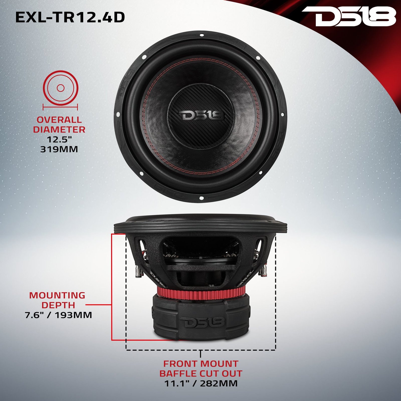 EXL 12” Subwoofer Dual Stack with Reinforced Cone 1500 Watts RMS 3" Dvc 4-Ohm - Image 7