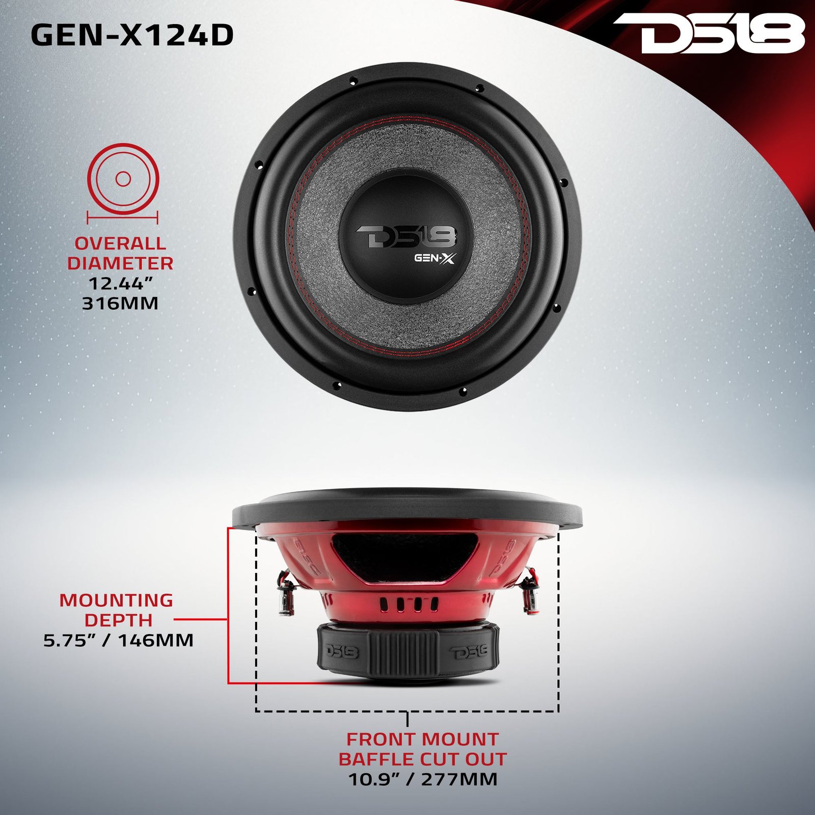 GEN-X 12" Subwoofer 450 Watts Rms DVC 4-Ohm - Image 6