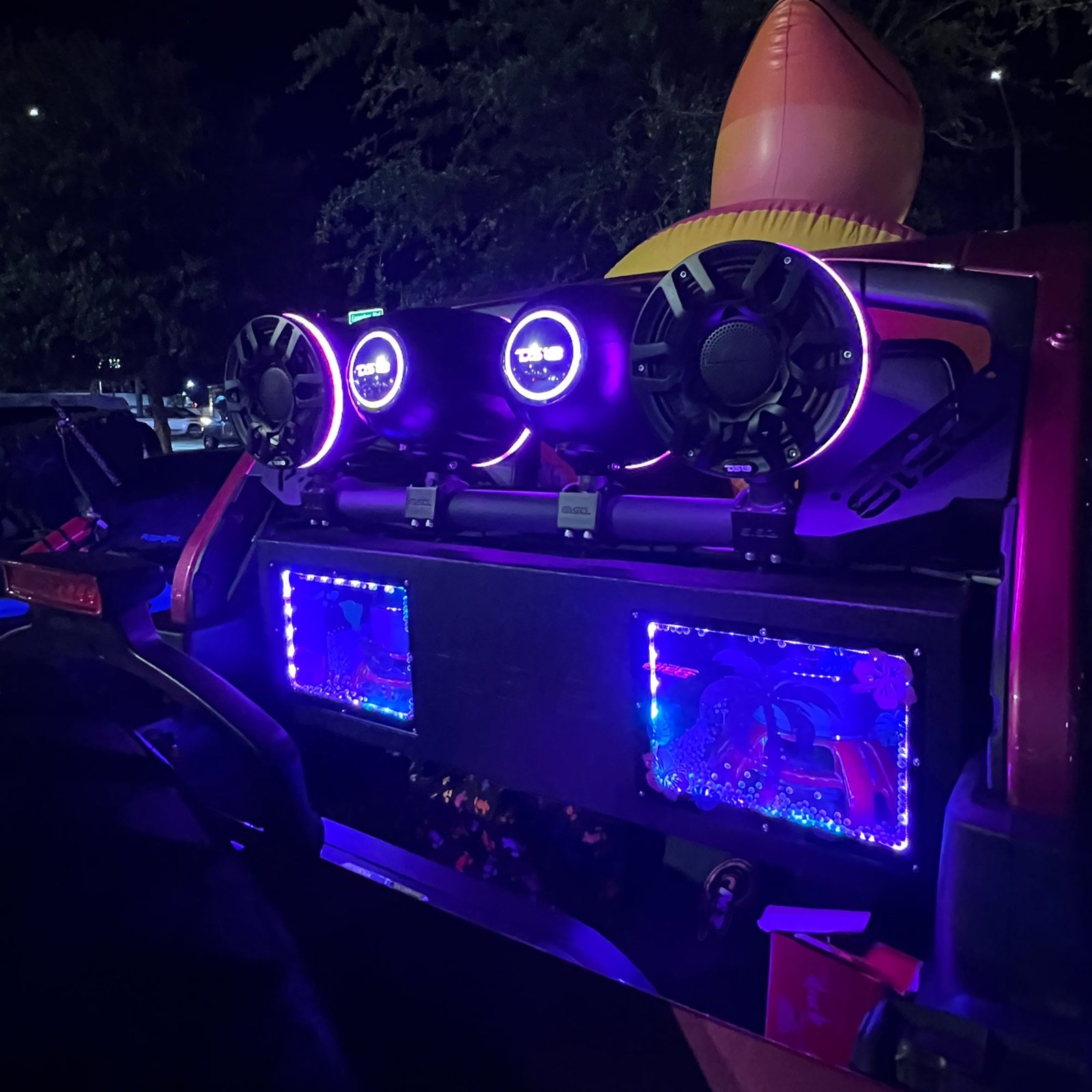 JL-TUBEUP 4x 8" Marine Towers Speakers with RGB LED Lights, 4-Channel Marine Amplifier and AMPKIT for Jeep JLU - Image 2