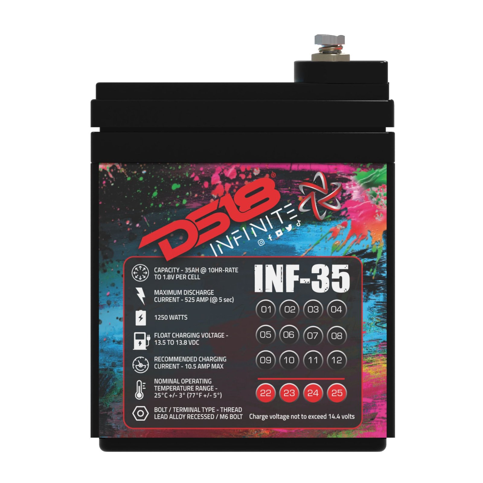 INFINITE 35 AH AGM Power Cell 12 Volt Battery - Image 4