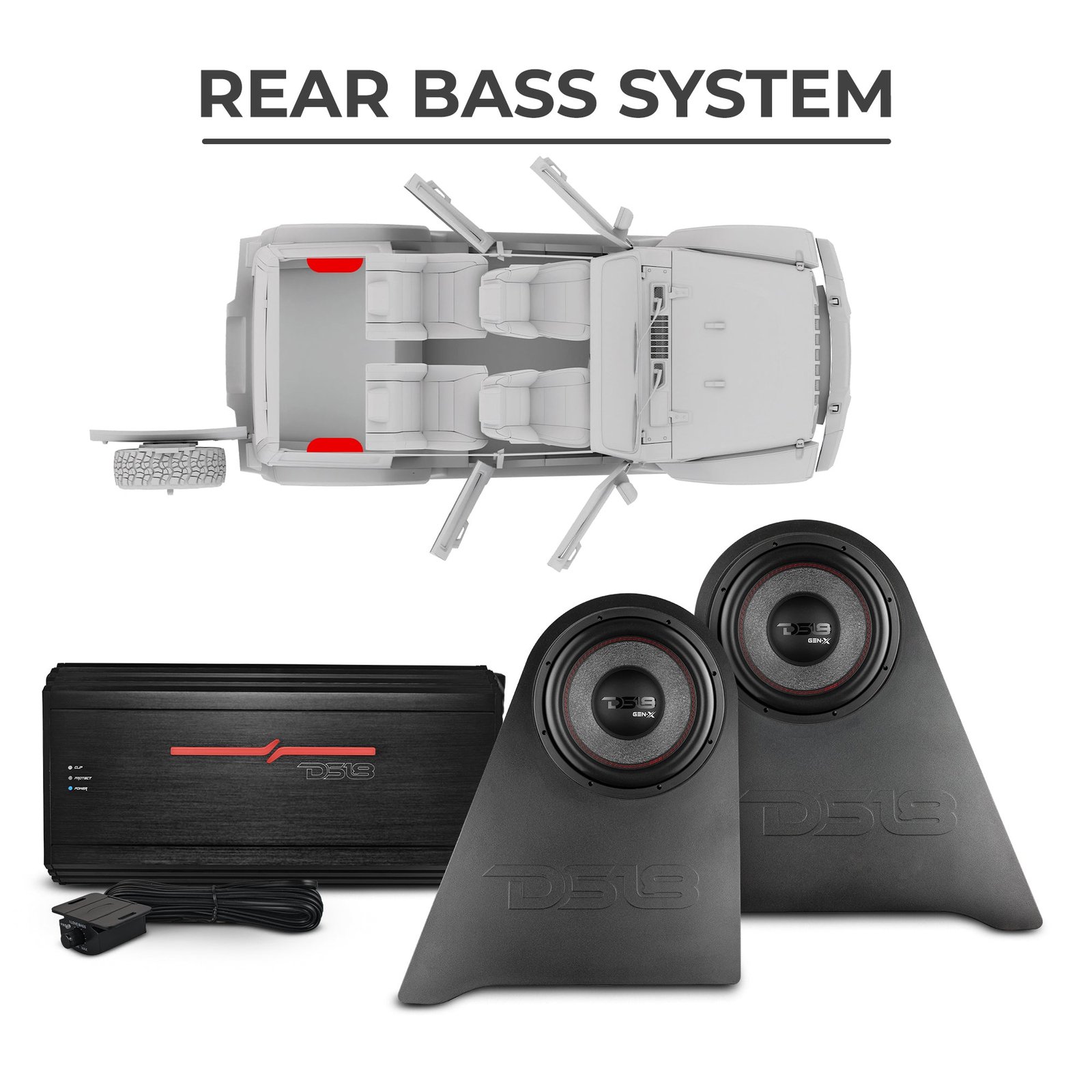 Jeep JKU 2007-2018 Ultimate Package – Loaded Sound Bar, Door Panels, Rear Wheel Subwoofers & Amplifiers - Image 4