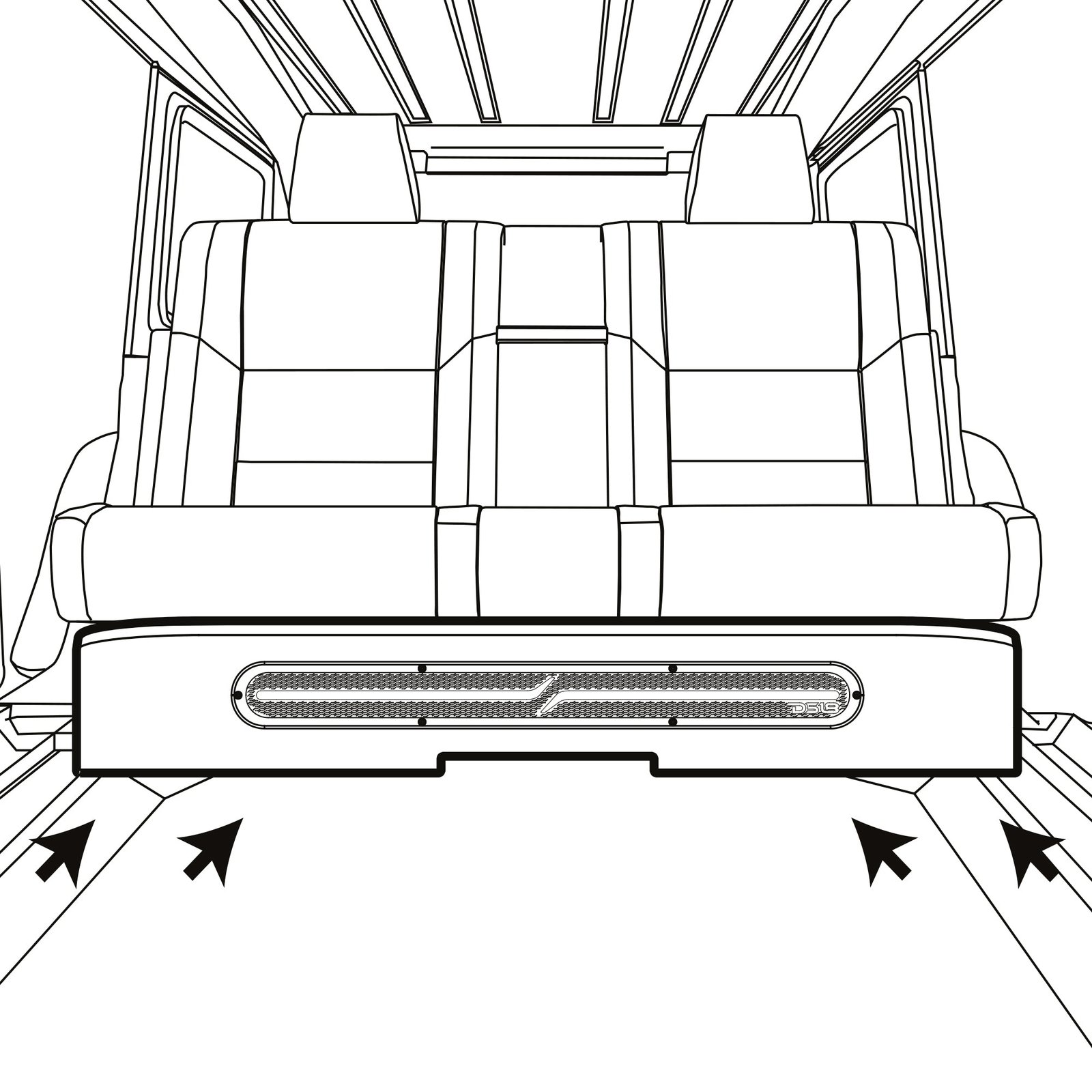 Jeep JT Gladiator Loaded Under Rear Seat Subwoofer Enclosure with 4 X 8" ZR8.2D, Leather Wrapped and Digital LED Lights | 1800 Watts RMS @ 1-Ohm - Image 4