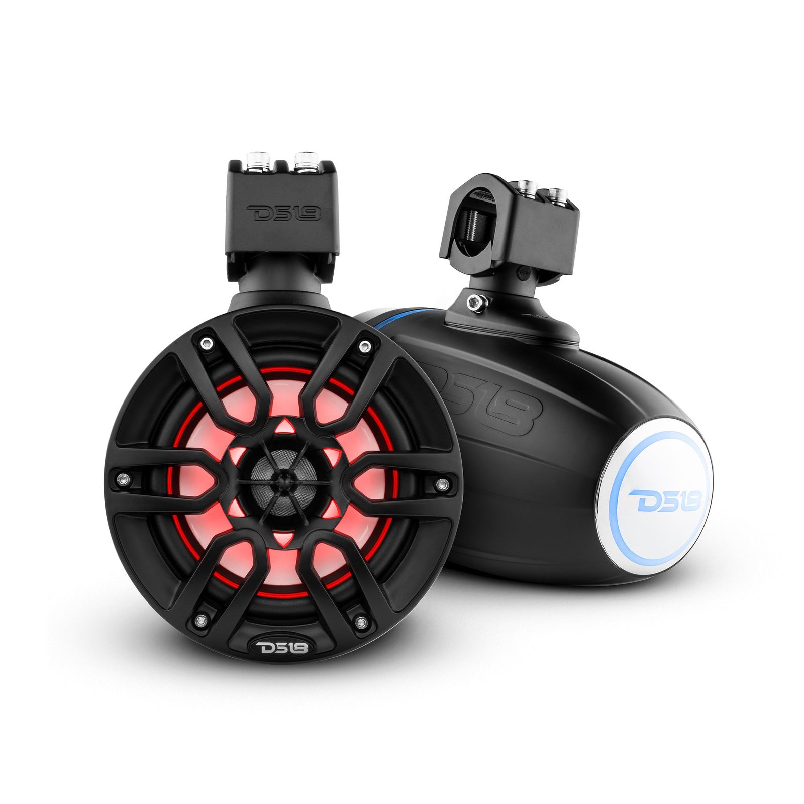 DS18 Good Marine Stereo Package 2 x 6.5” Speaker Tower| 1 x 2 Ch Amplifier | 1 x MOFCKIT4 and 1 x LED-BTC - Image 2