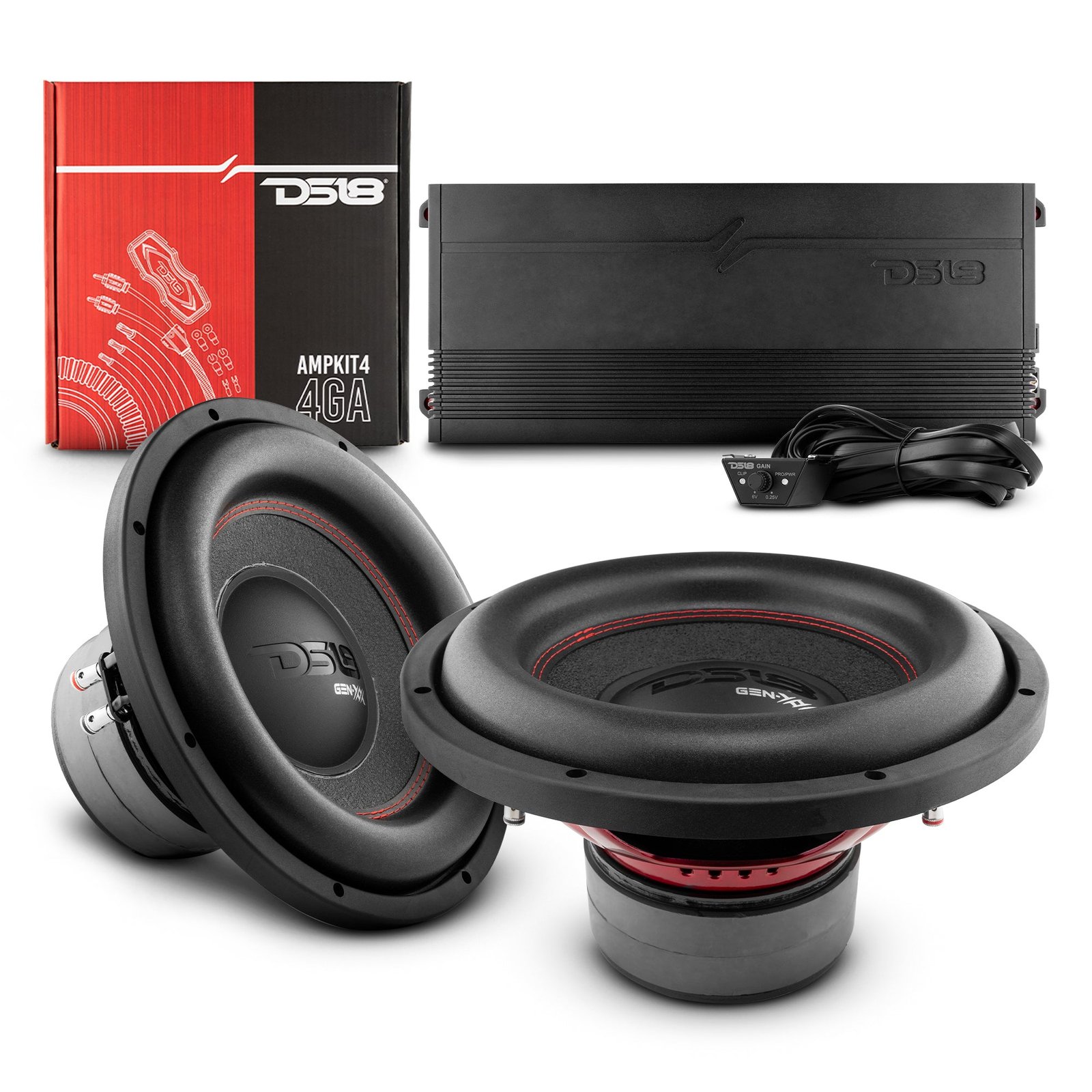 Bass Package: Dual 12" Subwoofers with Monoblock Amplifier and Installation Kit