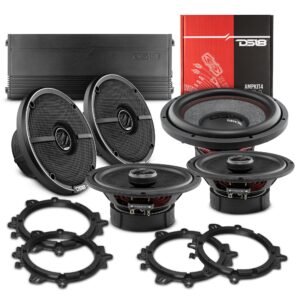 Car Audio Package: 6.5" Coaxial Speakers and 12" Subwoofer with Amplifier and Installation Kit