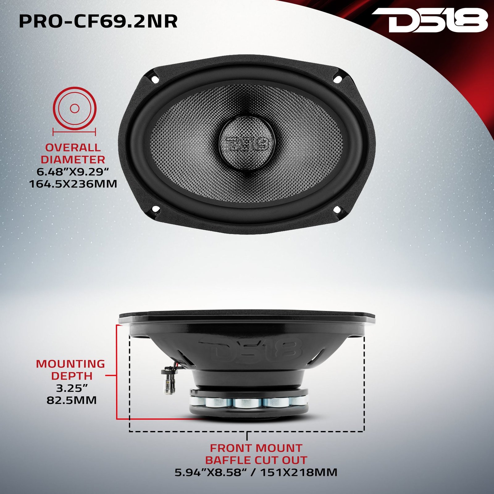 PRO 6x9" Neodymium Carbon Fiber Water resistant Cone Mid-Bass Loudspeaker 300 Watts Rms 2-Ohm - Image 7