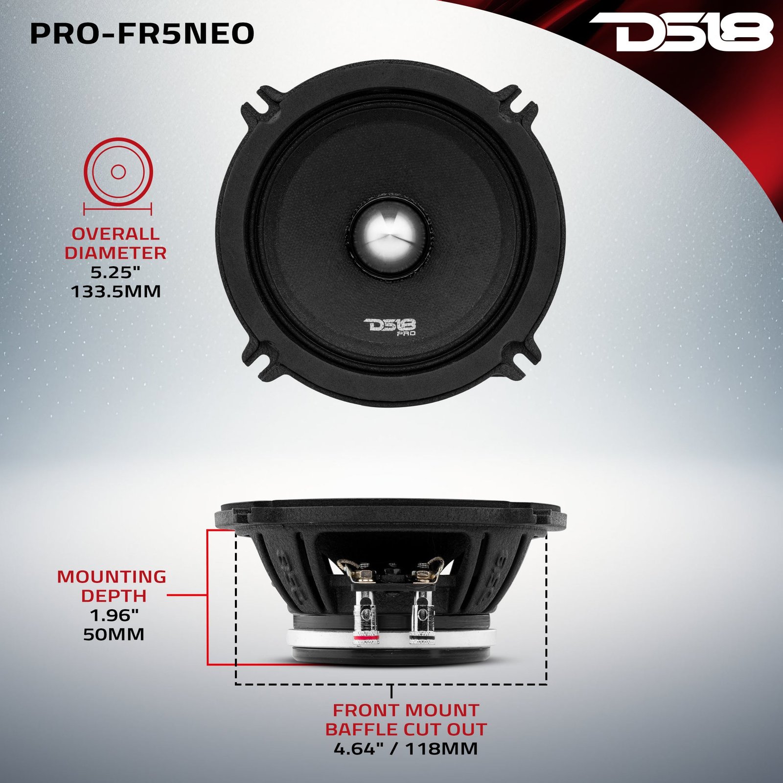 PRO 5.25" Neodymium Full-Range Bullet Loudspeaker 200 Watts Rms 4-Ohm - Image 9
