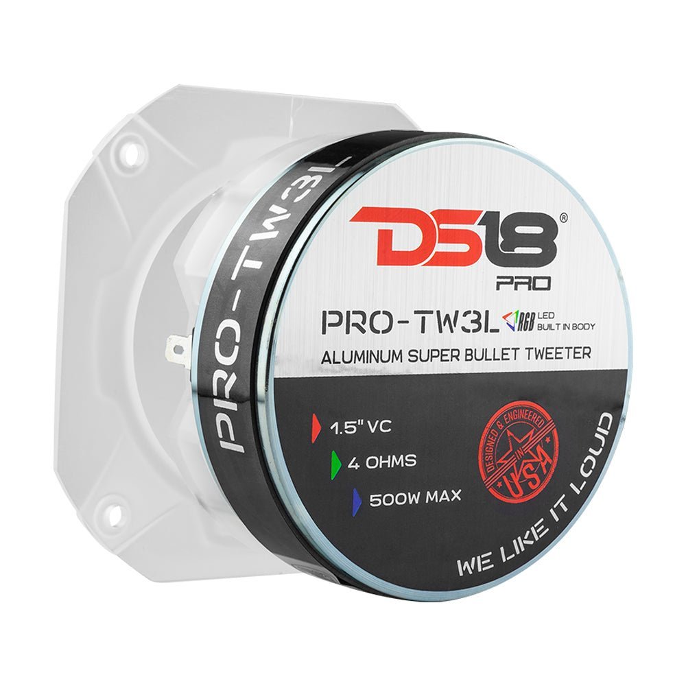 4" Super Bullet Tweeter 250 Watts 1.5" Titanium 4-Ohm Vc with RGB LED Lights - Image 4