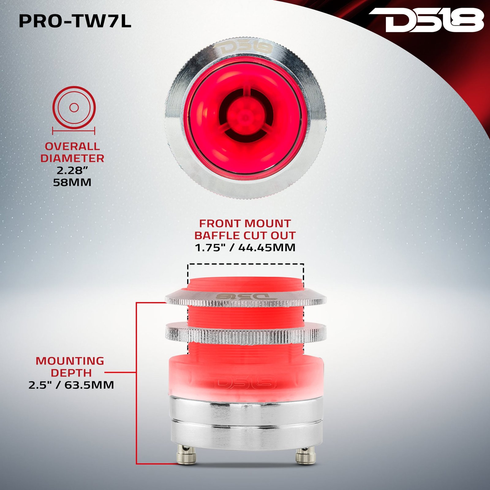 2.3" Neodymium Super Bullet Tweeter 1" Titanium Voice Coil with RGB LED Lights - Image 7