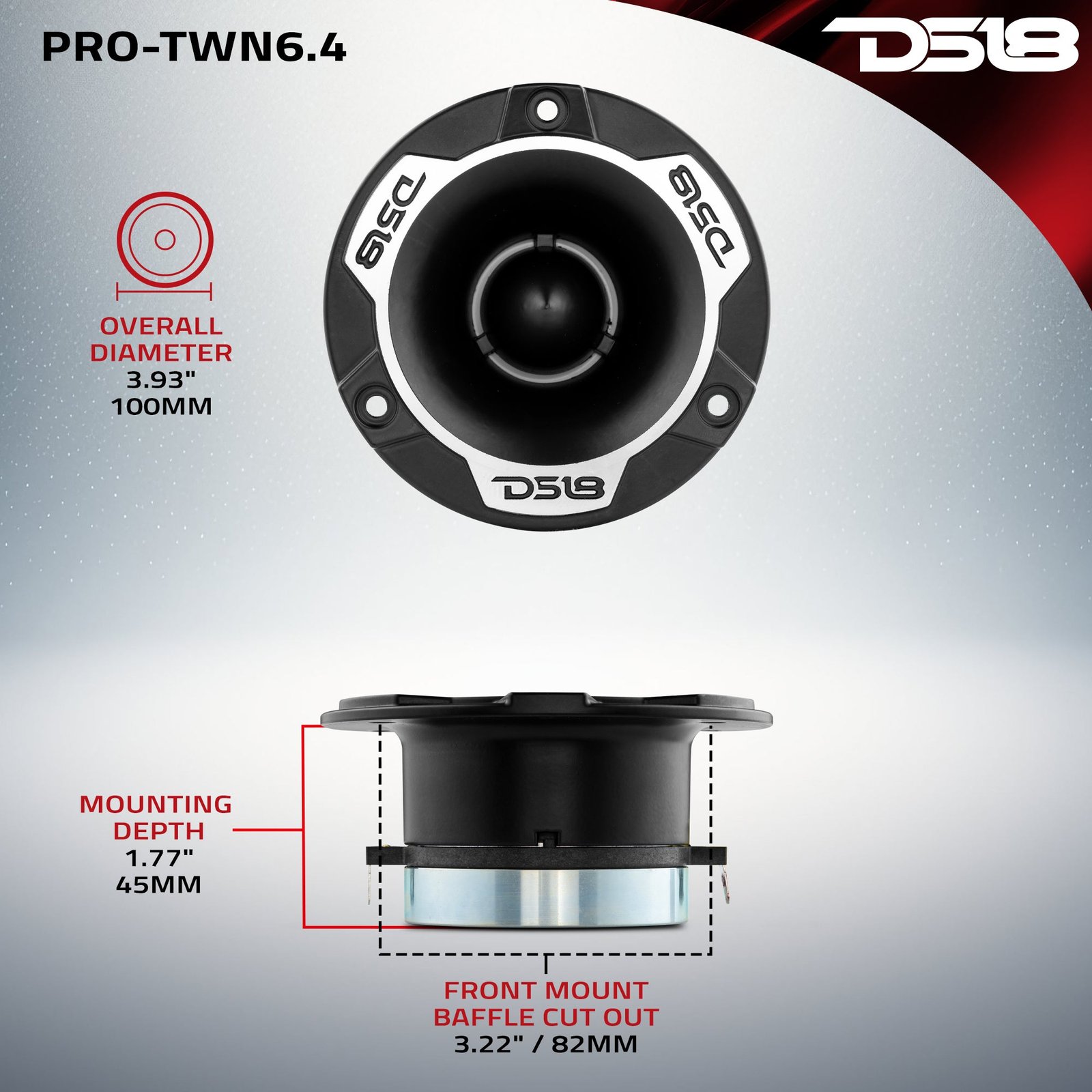 4" High Compression Neodymium Tweeter | 150W RMS 1.25 " Polyimide 4-Ohm Vc - Image 6
