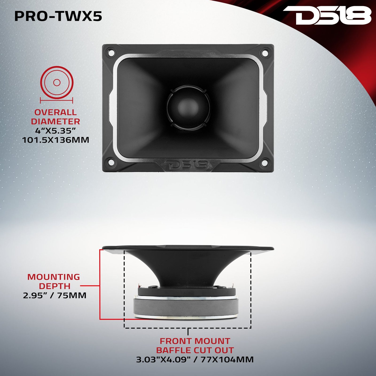 4 x 5.35" Super Bullet Tweeter 250 Watts 1.5" Aluminum 4-Ohm Vc - Image 6