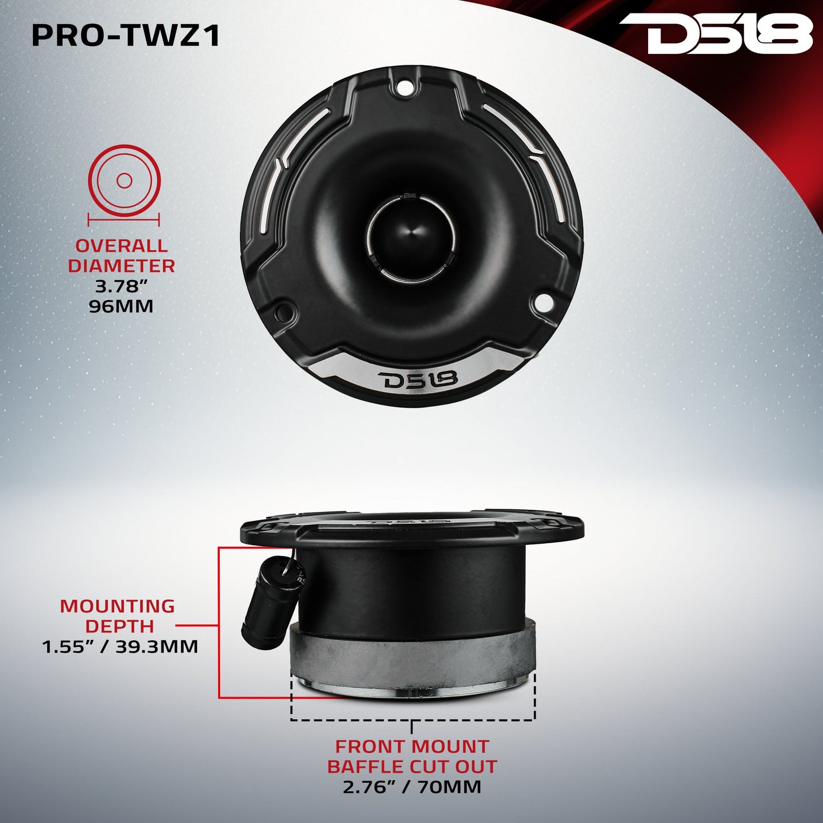 3.8" Super Bullet Compression Tweeter with 1" Aluminum Voice Coil | 100 Watts Rms 4-Ohm - Image 7