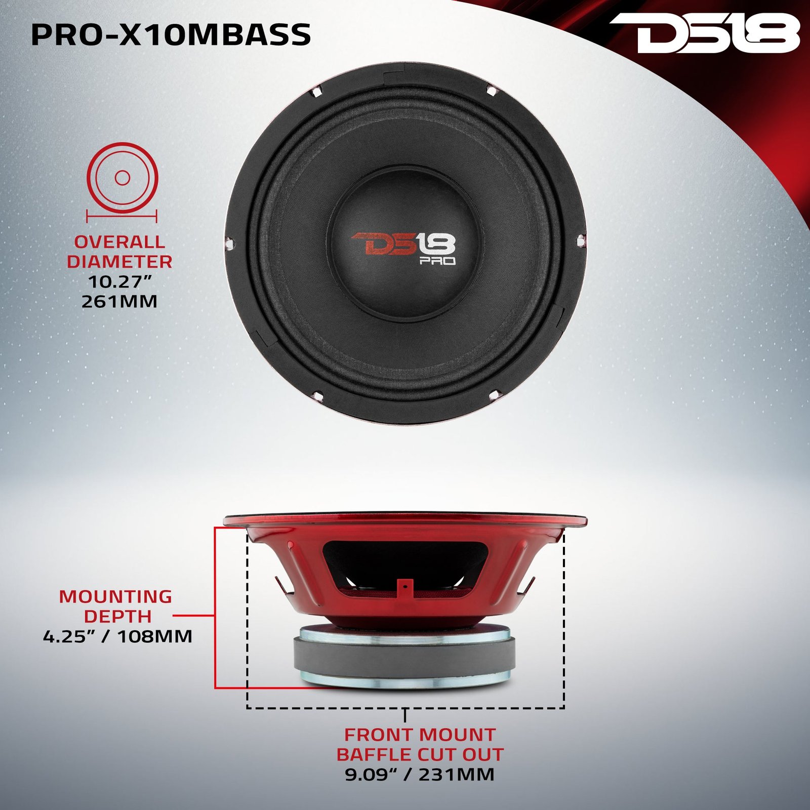 PRO-X 10" Mid-Bass Loudspeaker | 400W RMS 8-Ohm - Image 7