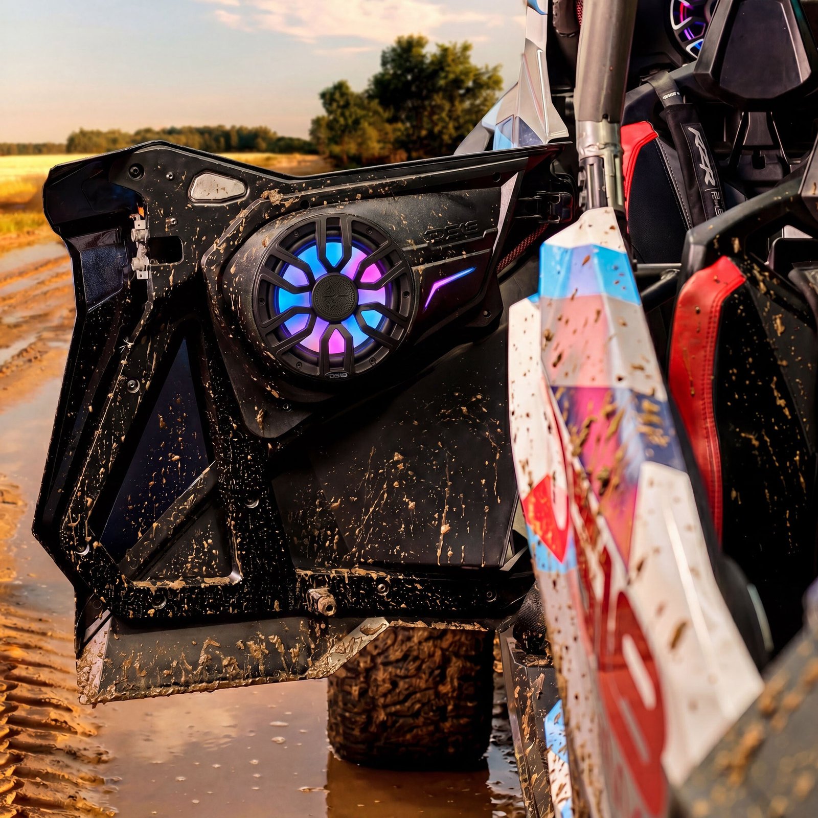 Polaris RZR Rear Door Panels Loaded with NXL-IQ/BK 8" Coaxial Speakers - Image 2