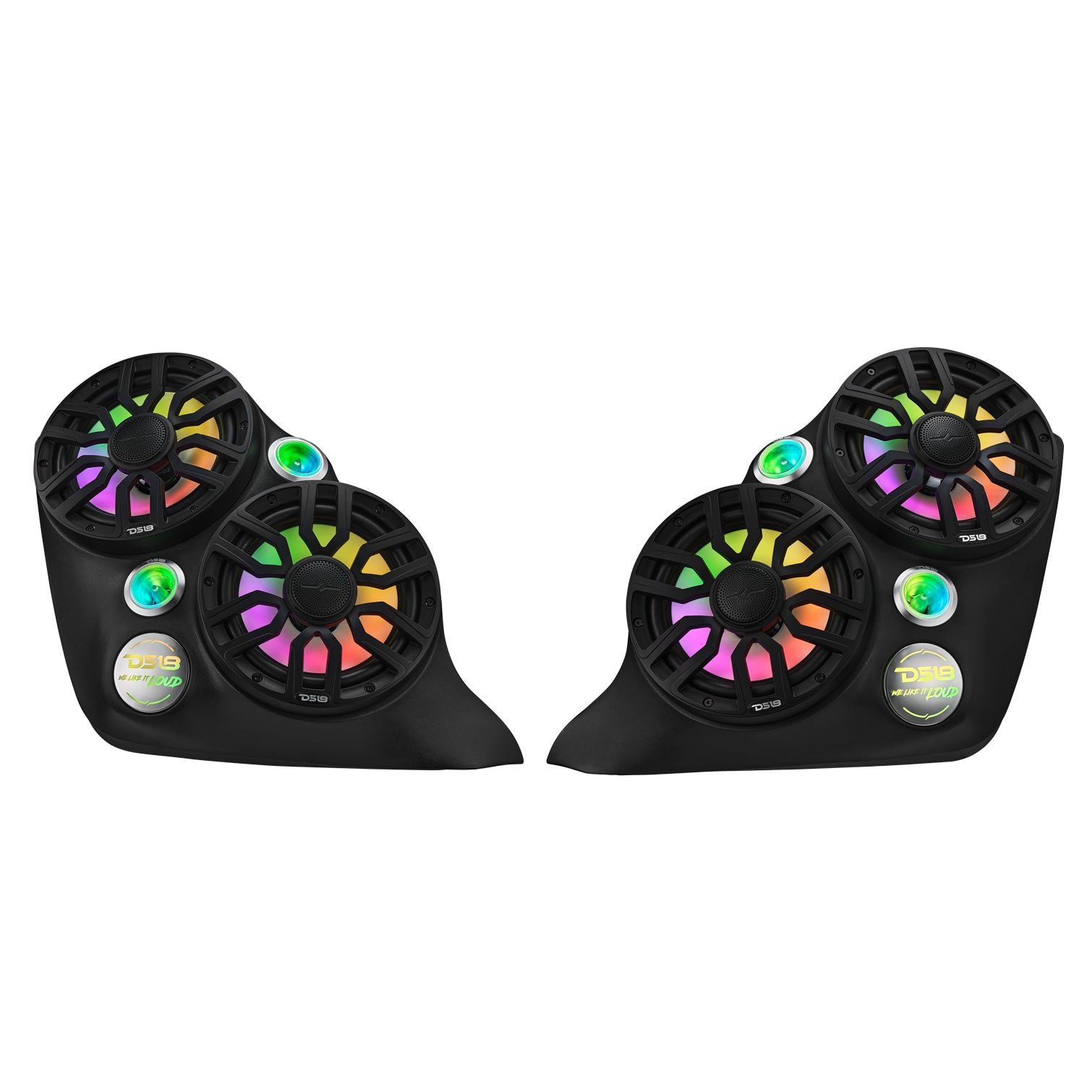 Polaris Slingshot Dual Front Fender 8” Loaded Speaker Pods with Digital LED Lighting - Image 3