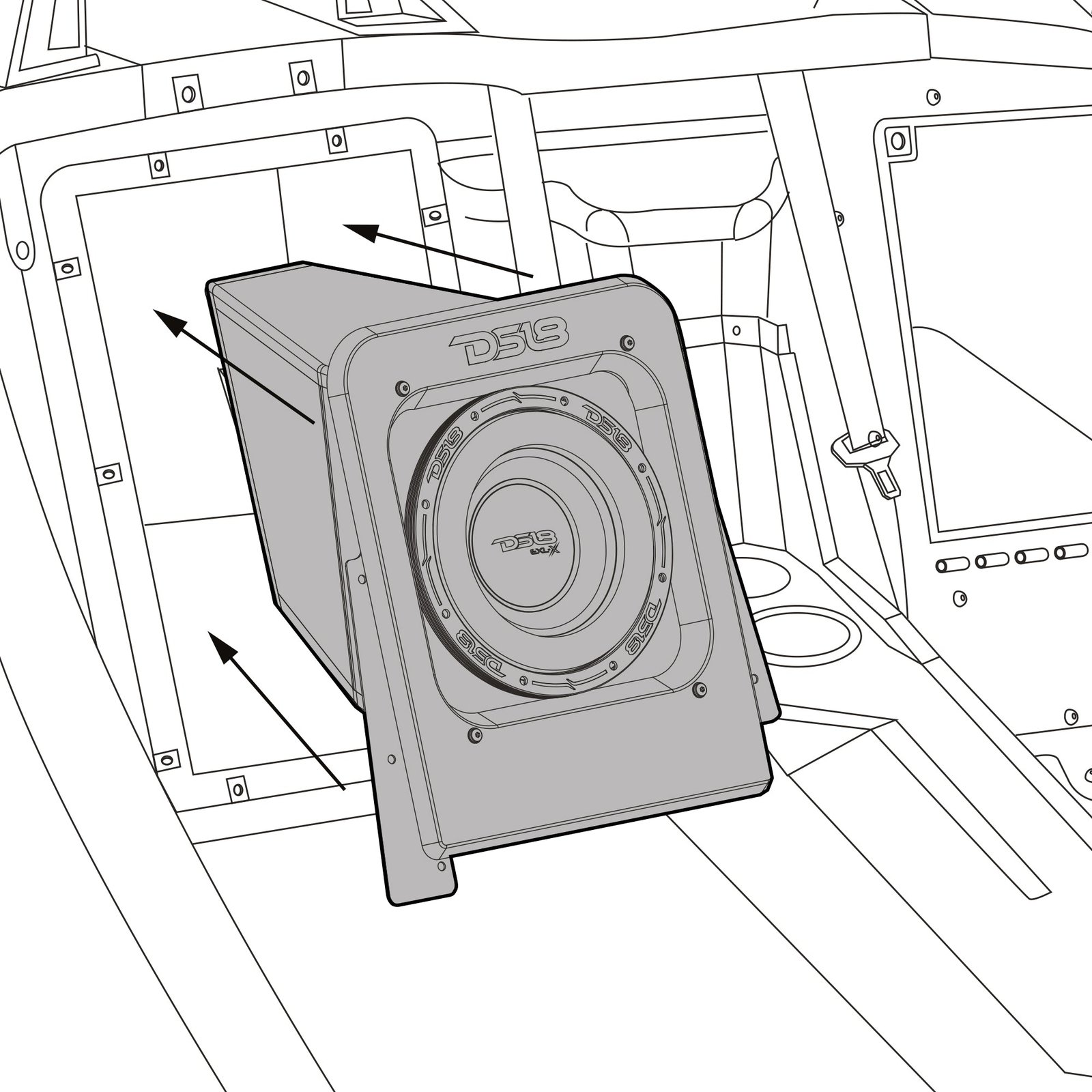Polaris Slingshot Loaded Rear Sealed 10" Subwoofer Enclosure | Fits Either Passenger or Driver Side | 2015 - Current - Image 4
