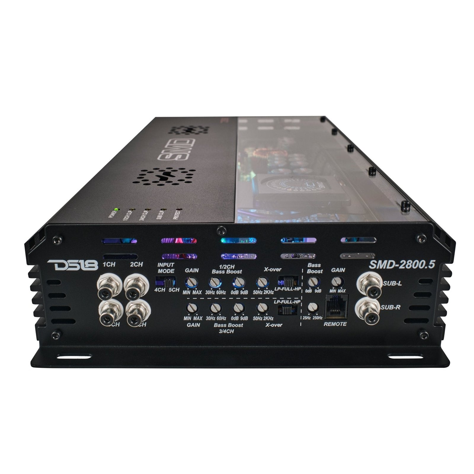 SMD 5-Channel Amplifier with VM-1 Voltmeter and Digital LED Lights 4 x 250W at 2-Ohm Class AB + 1 x 1800W at 1-Ohm Class D - Steve Meade Designs - Image 4