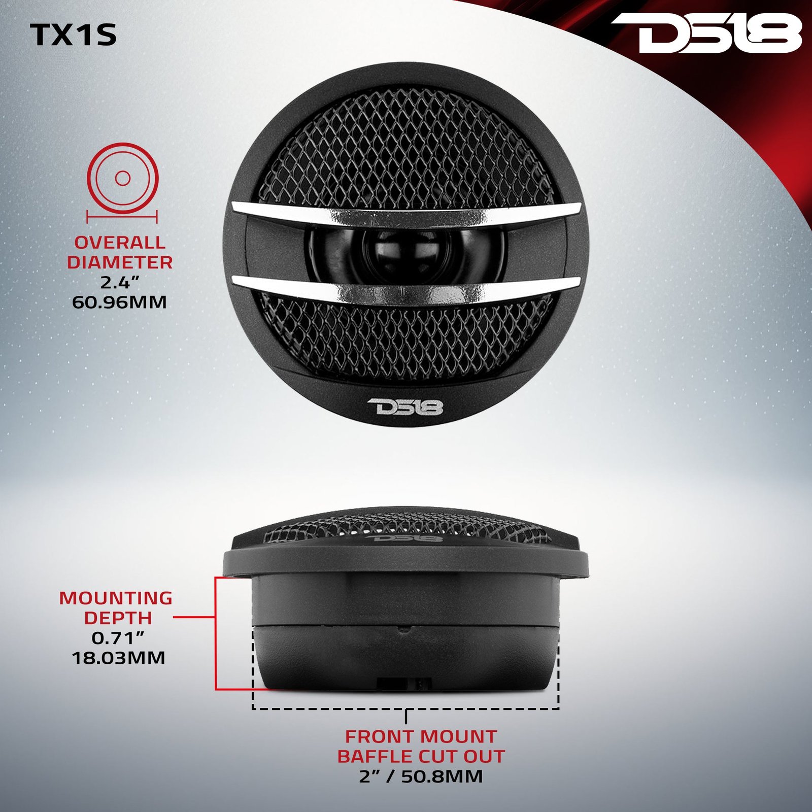 TX1 2" PEI Dome Ferrite Tweeter 0.5" VC 200 Watts - Image 7