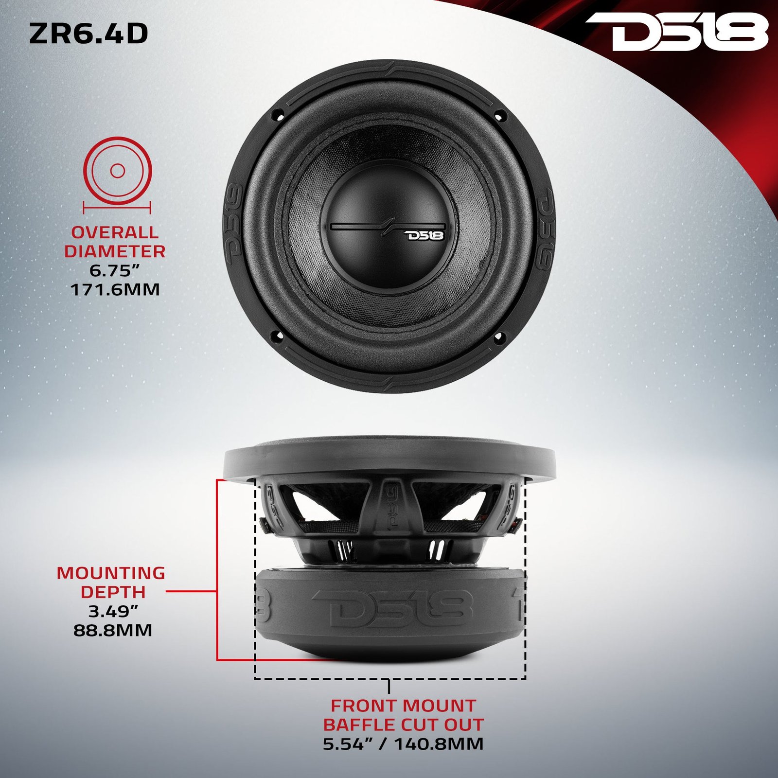 ZR 6.5" Subwoofer 300 Watts Rms DVC 4-Ohm - Image 6