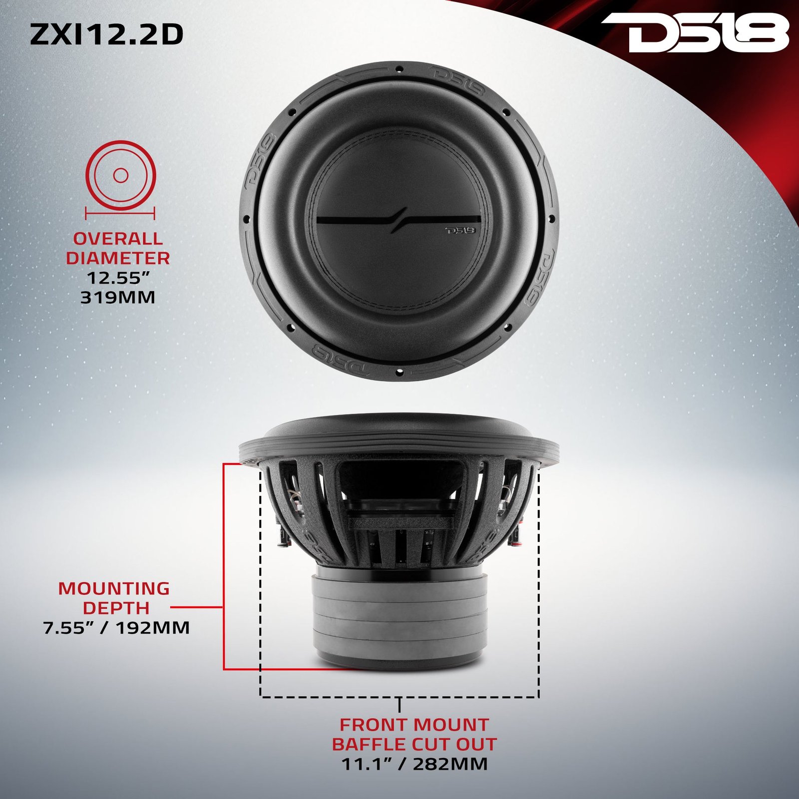 ZXI 12" High Excursion Subwoofer Quad Stacked Magnets | 1000W RMS DVC 2-Ohm - Image 6